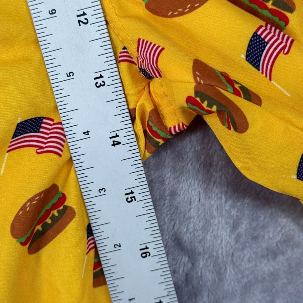Brooklyn Swim Trunk Cloth Kent Ave Men XL Yellow Burger American Flag Volley NWT